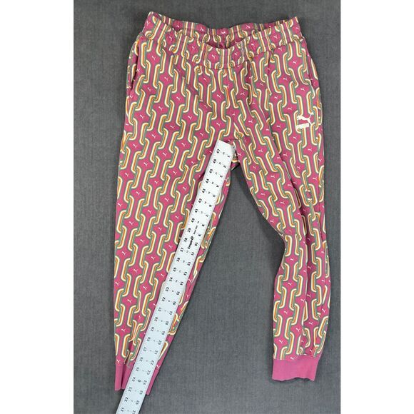 Puma Sweatpants Women L Multicolor Retro Geometric Lounge Joggers Athleisure - Picture 6 of 12